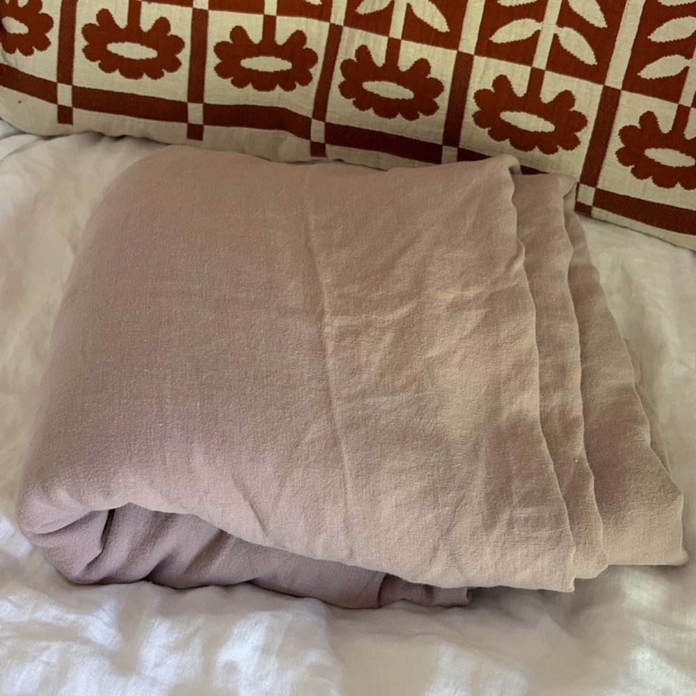 PRIMARY GOODS 100% French linen purple mauve duvet cover